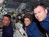 Astronauts Eileen Collins, Stephen Robinson, and James M. Kelly